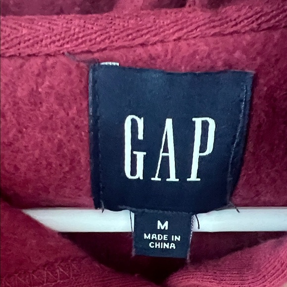 GAP Burgundy Hoodie with Pink Logo Size M - Picture 2 of 4